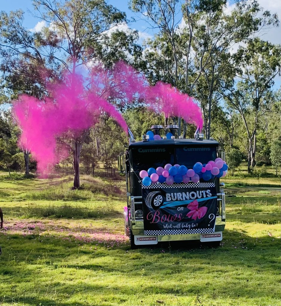 truck exhaust stacks gender reveal