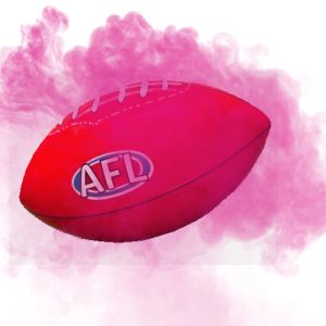 Red AFL Rugby Gender Reveal Ball