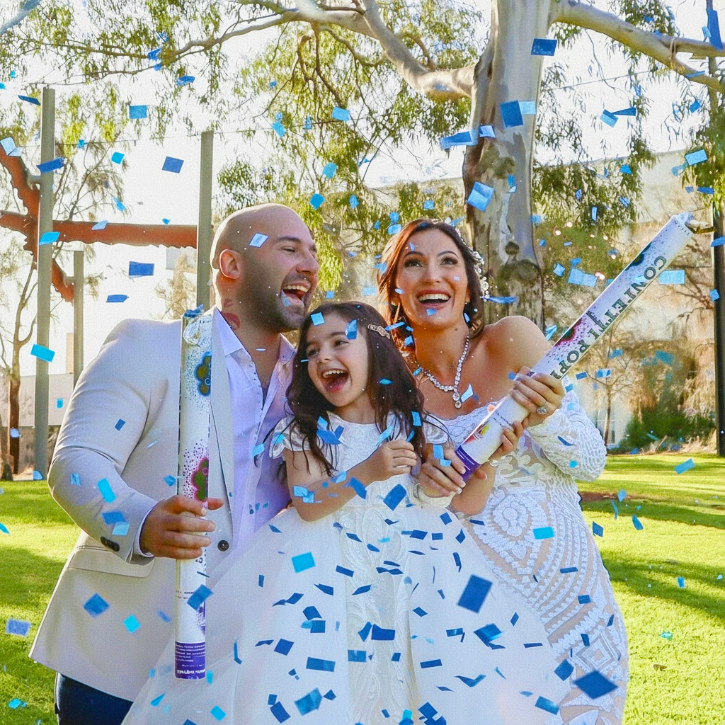 Gender Reveal Confetti Cannon (Sold as a pair)
