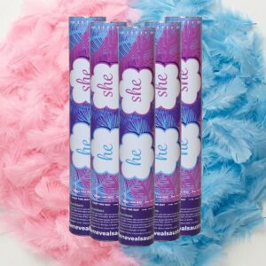 Gender Reveal Feather Cannon 5 Pack Bundle